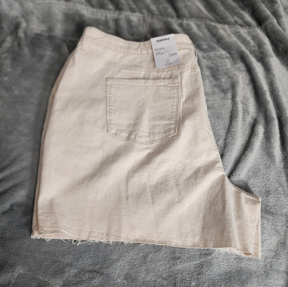 Sonoma womens. plus high rise jean cutoff shorts sz 24w lot NWT - Picture 6 of 6